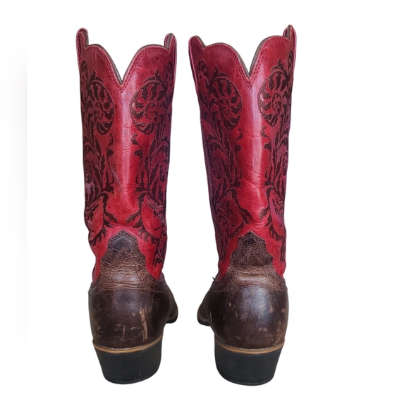 TWISTED X Pointed Gorgeous Red & Brown Embroidered Western Boots Sz 9.5 B. - Picture 5 of 16